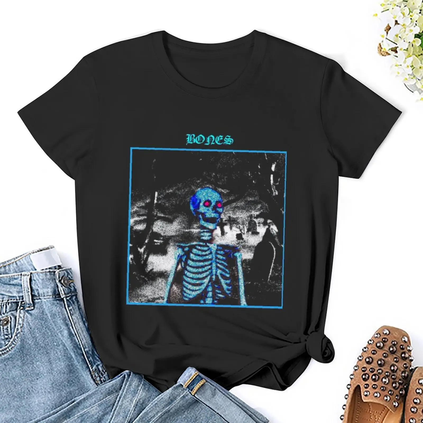 Camiseta gráfica feminina Strands SKELETON, roupa senhora, top verão