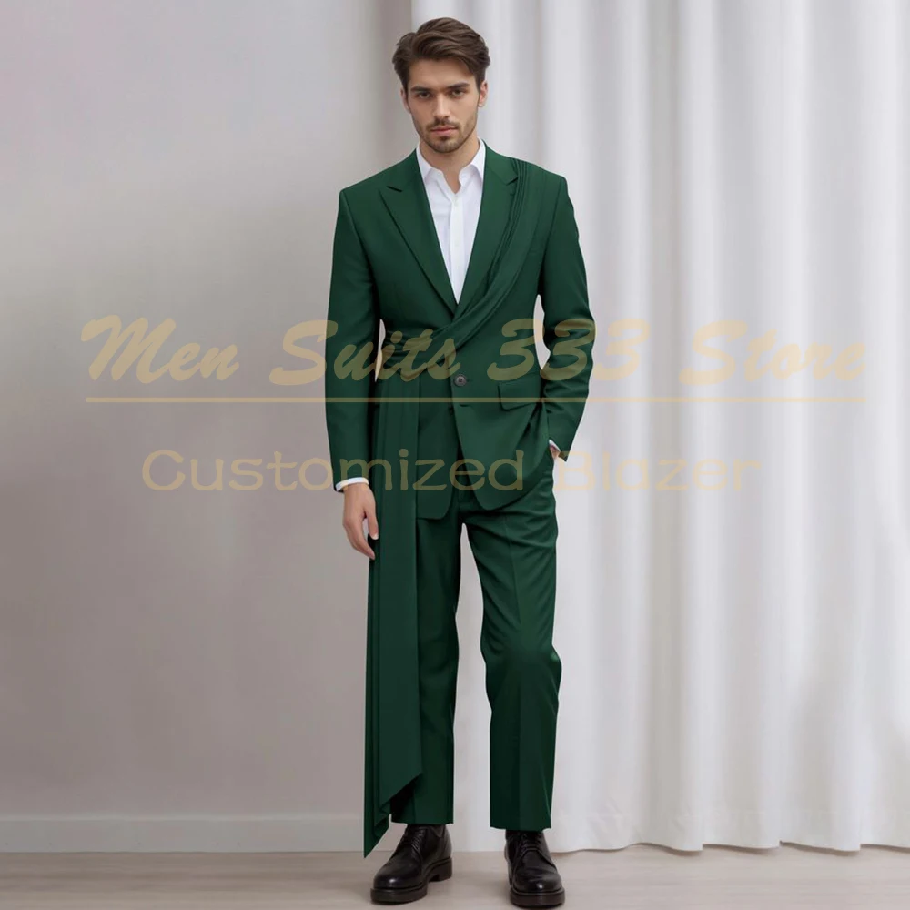 

Elegant Men's Suits Customzied Wedding Blazer Luxury Single Breasted Peak Lapel Slim Fit 2 Piece Jacket Pants Outfits Costume