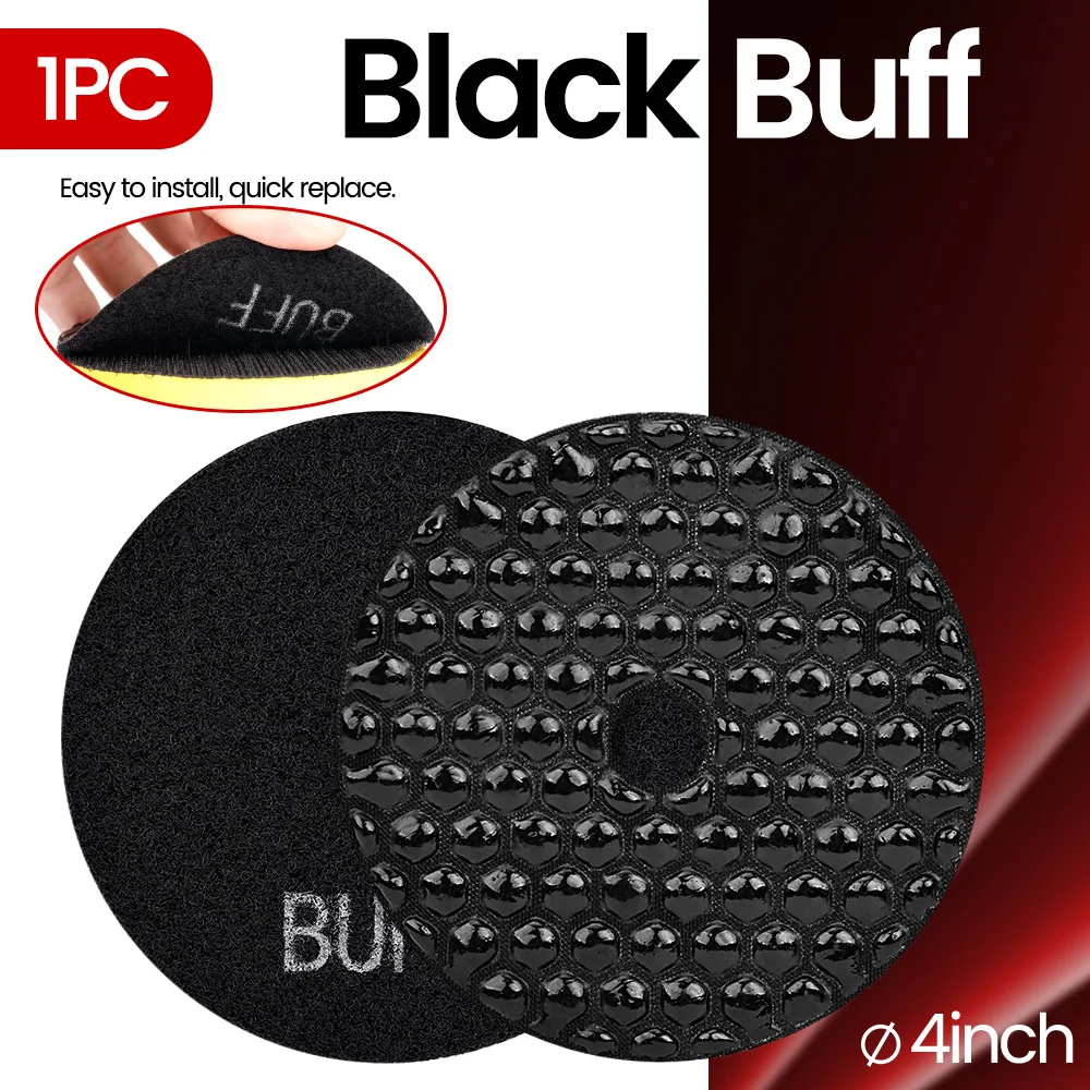 1Pc Casaverde 4 Inch Black Diamond Buff Pad Diamond Polishing Pads Dry Buff Disc for Marble Granite Quartz Polishing & Glazing
