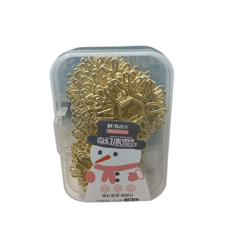 Gold Paperclips Snowflake Paper Clip Rabbit Shape Christmas Tree Paperclip Stationery Cute Paper Clips Decorative Planner Clips