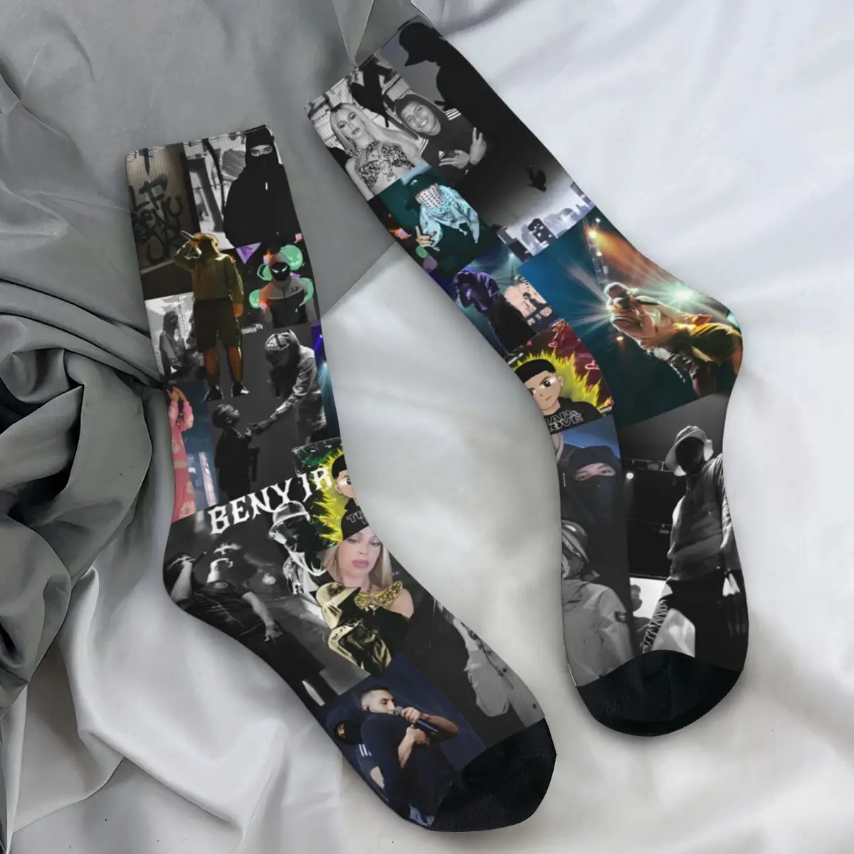 Rapper BENY JR 2024 Tour Graphic Stockings Couple Socks Warm Soft Gothic Socks Winter Outdoor Sports Non Slip Graphic Socks Gift