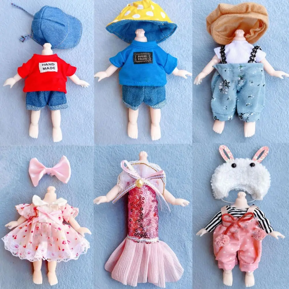 Animal Doll Outfit Plush Animals Clothes Accessories Obitsu 11 Ob11 Doll Clothes Dresses Suit with Cartoon Hat For Ob11 Gsc 1/12