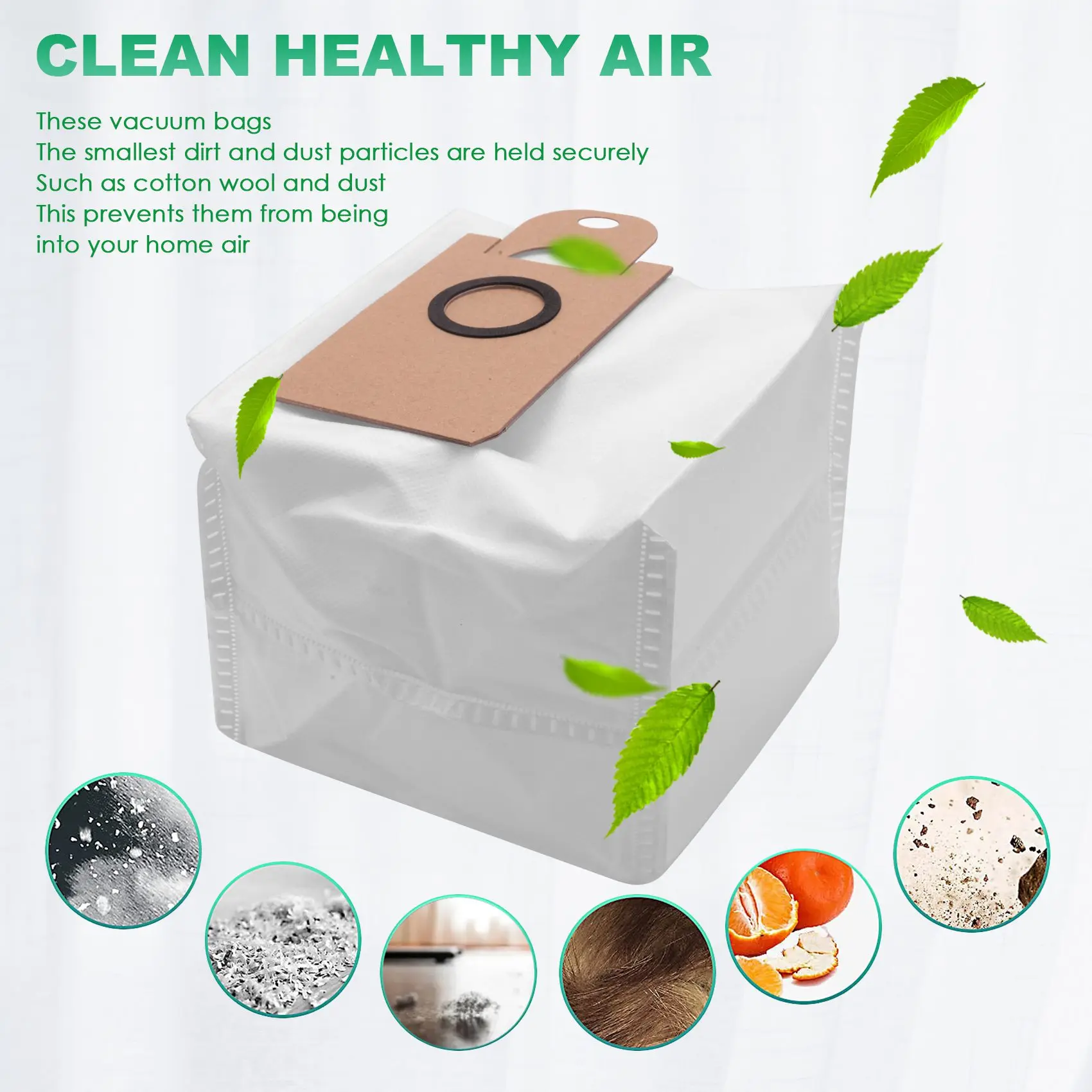Y50A 10Pcs Dust Bags for Neabot Q11 Robot Vacuum Cleaner Replacement Cleaning Bag Sweeper Dust Bags Accessories