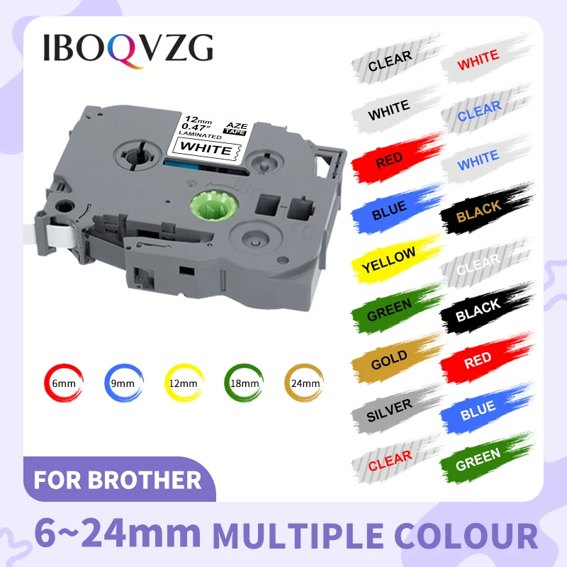 6/9/12/18/24mm for Brother Laminated Tape 231 Compatible For Tze-Label Tape TZe231 For P-touch PTH110 P710BT H105 Label Printer