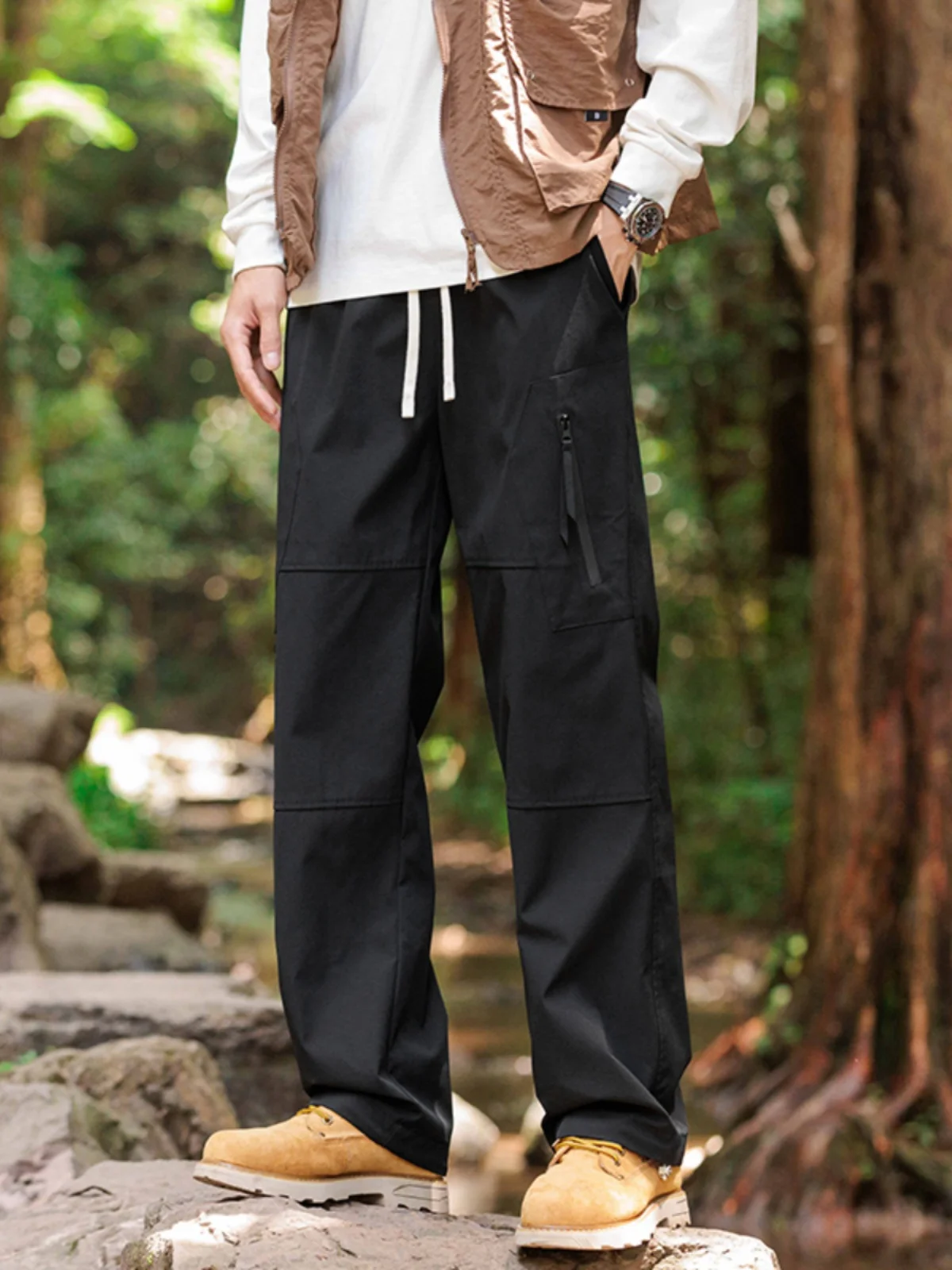 

Spring Autumn New Casual Pants Loose Straight Workwear Trousers Sports Qui Dry Long Pants JXAETE Youth Faion Urban Sle