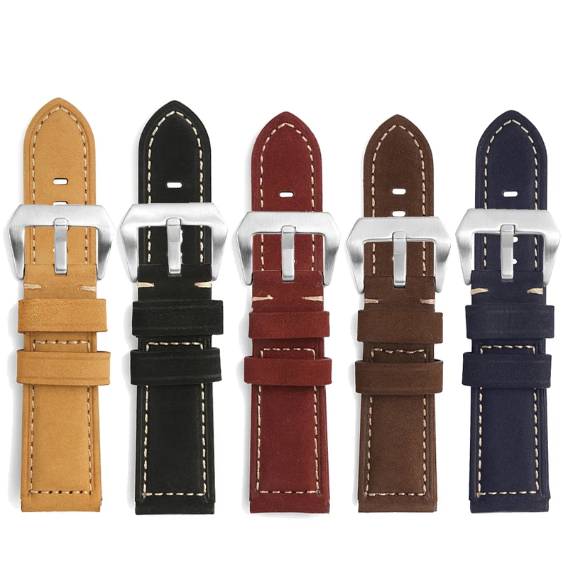Ремешок для часов универсальный, браслет из воловьей кожи на голове, большой размер, 20 мм 22 мм 24 мм 26 мм