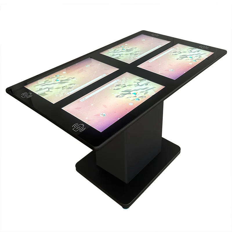 Indoor Bar White Round Coffee Interactive Smart Multi Touch Table With Rfid Reader