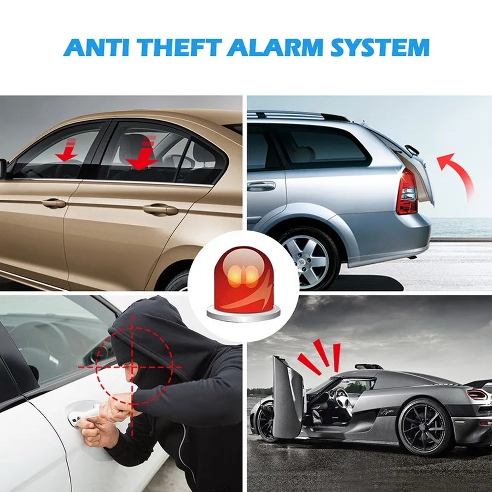 Germany Spy One Touch Push Button PKE Car Alarm System Remote Engine Start Security Passive Keyless Entry Gasoline Diesel LA5