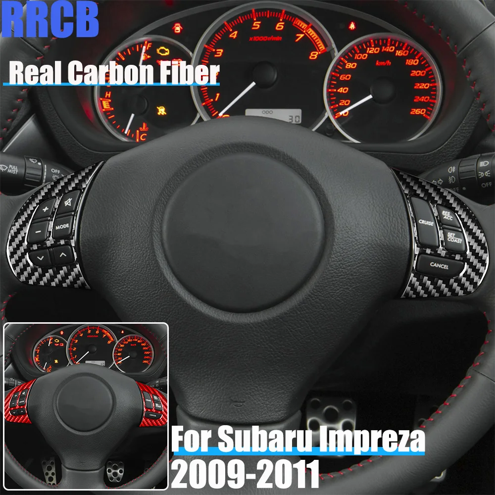 

Автомобильные аксессуары из настоящего углеродного волокна, кнопки на руль, декоративная отделка, мягкая наклейка для Subaru Impreza 2009 2010 2011,