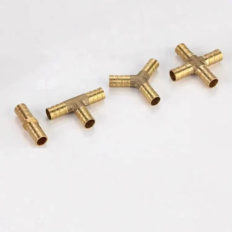 2/5/10/20pcs Brass Pagoda-head T / Y/2-way/4-wayfittings , Fuel Hose Fittings For Air, Water, And Gas Joint Coupler Adapter