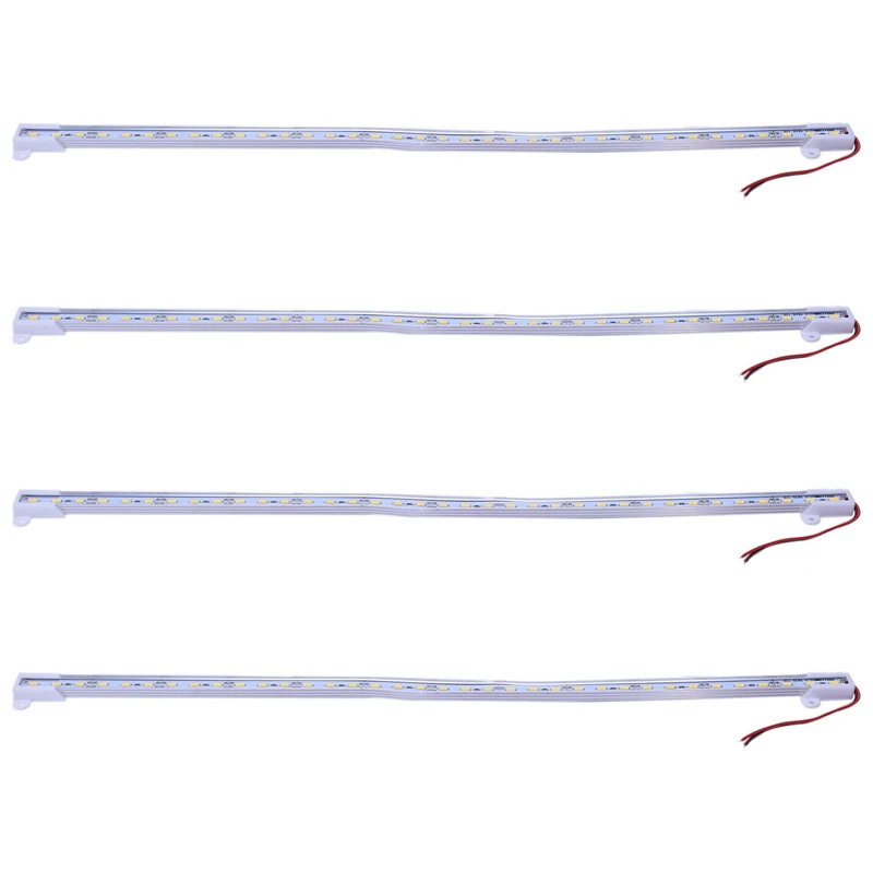 4X 50CM 12V 36 LED 5630 SMD Hard Strip Bar Light Aluminum Rigid Warm White