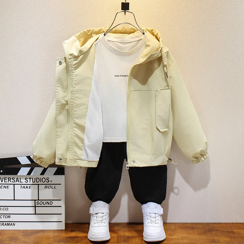 السترات والمعاطف سترة الربيع للفتيات ملابس الخريف سترة واقية خفيفة الوزن مع غطاء محرك السيارة معطف رقيق للأطفال الكبار