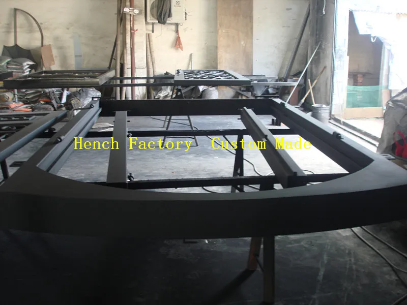 Home High Quality Safety Iron Main Door Heavy-Duty Half Circle Design Decorative Wrought Iron Front Entry Doors