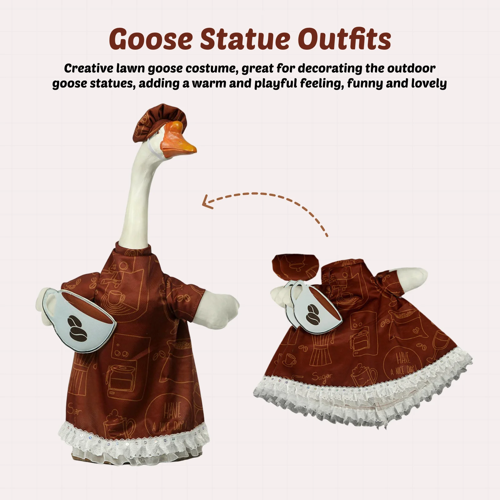 Lawn Goose Outfit Outdoor Decoration Fits 23