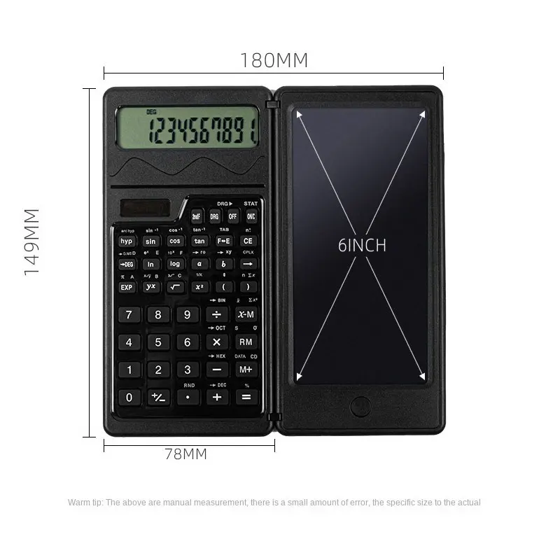 Calculadora de tablero de escritura a mano Solar dedicada para estudiantes, contador de Función científica portátil plegable inteligente