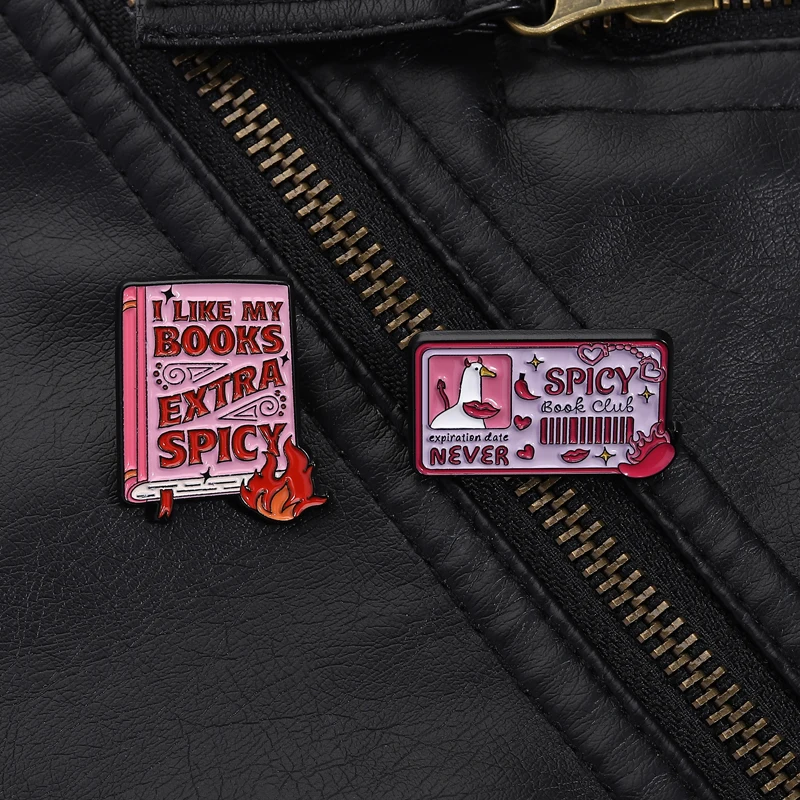 Romance Book Lover Pin Spicy Book Club Cute Brooch for Readers Expiration Date NEVER Accessory Fun Literary Style