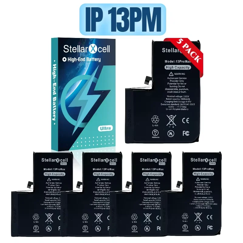 

5 шт. StellarXcell Ultra аккумулятор для iPhone с оригинальным BMS Flex аккумулятором большой емкости для IPhone13 IPhone13Pro IPhone13Pro Max