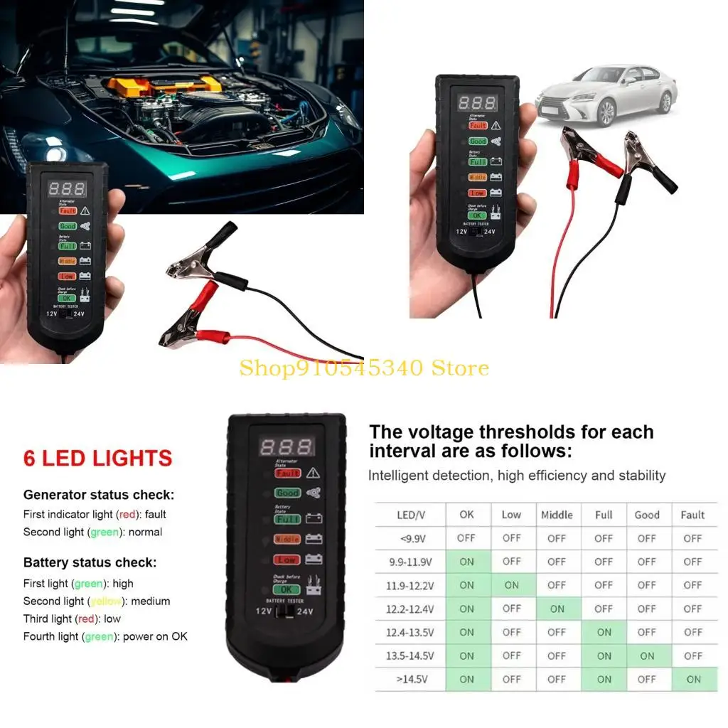 

U2JA Многофункциональный тестер нагрузки на аккумулятор с цифровым считыванием 1000A Тестовая емкость ABS Материал для