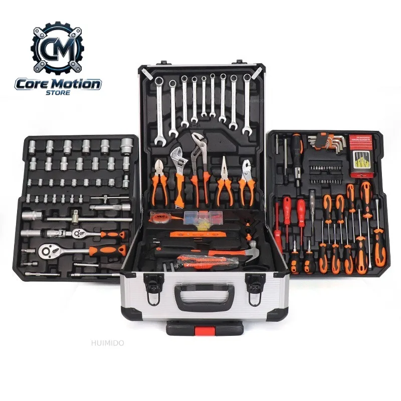 186/399/499pcs Tool Set Home Repair Tool Kit with Trolley Case Wrenches Socket Hand Tools for Daily Use Househould Work Repair