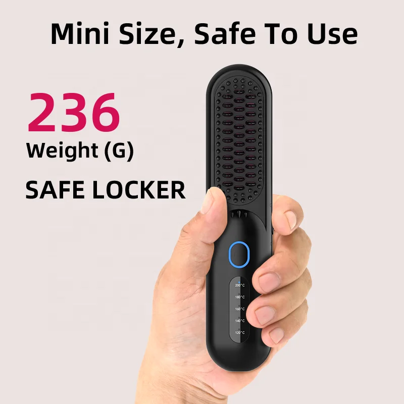 Huge Discount Premium Mch Rechargeable Negative Ion 5200mah Electric Cordless Wireless Hair Straightener Comb for Curly Hair