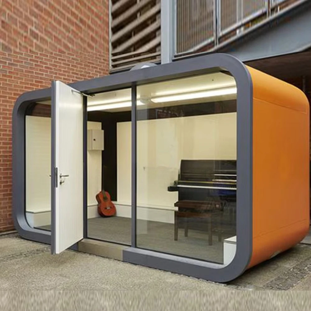 Large Acoustic Office Pods Steel and Wood Soundproof Modular Indoor and Outdoor Meeting Booth for Multi-Person Office Use