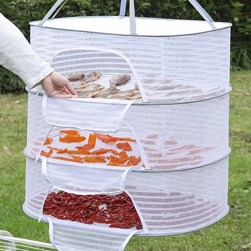 1PC Windproof Folding Closed Multifunctional Household Drying Net Drying Fish Dry Insect Proof Drying Net Drying Clothes
