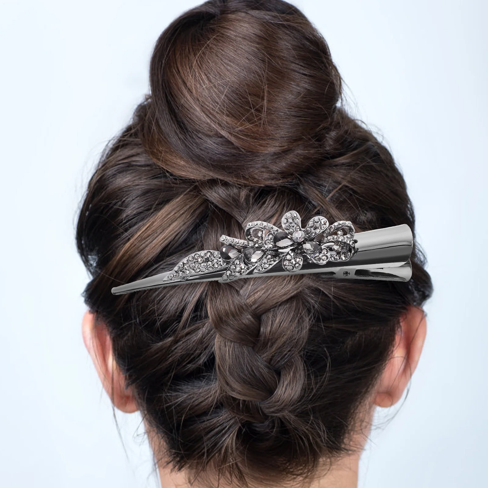 

Vintage Hair Clip For Women Large Metal Rhinestone Duckbilled Hairpin Decorative Fashion Hair Accessories Party Wedding