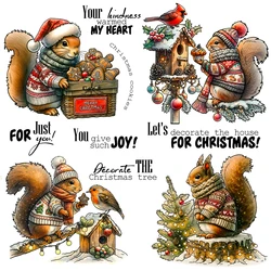 Mangocraft Christmas Series Clear Stamps Cute Squirrels DIY Scrapbooking Supplies Silicone Stamp For Card Making Albums Decor