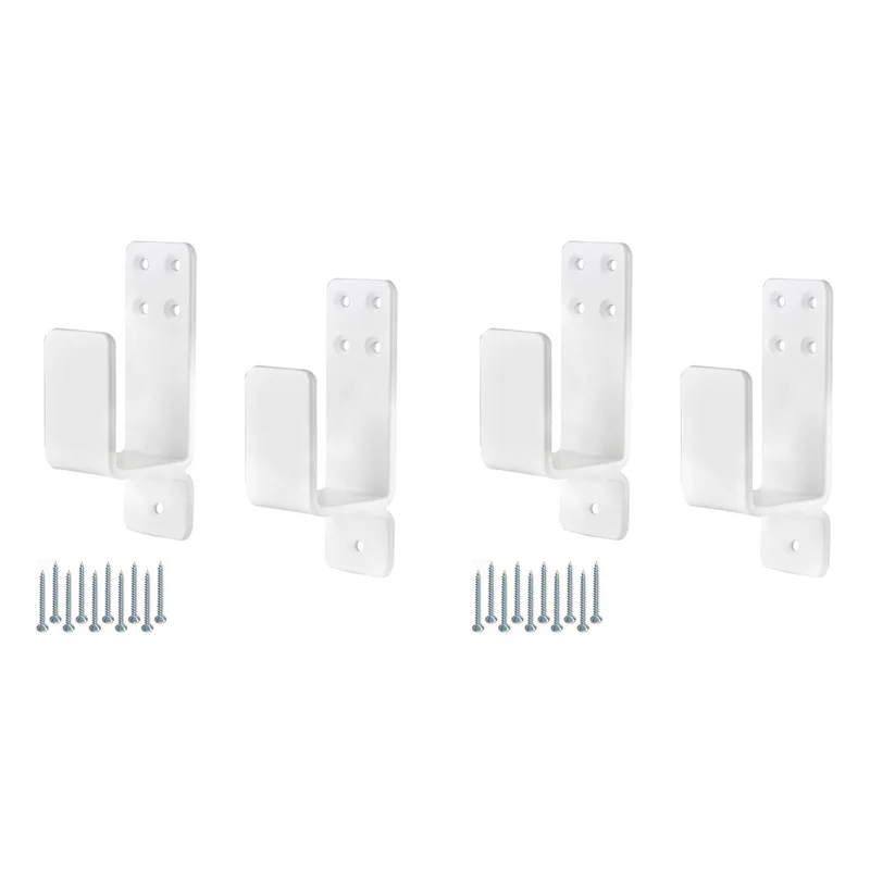 

2X 2X4 Door Barricade Brackets Heavy Duty Upgraded Door Bar Holder Brackets For Home Security Suit For 2X4 Lumber White