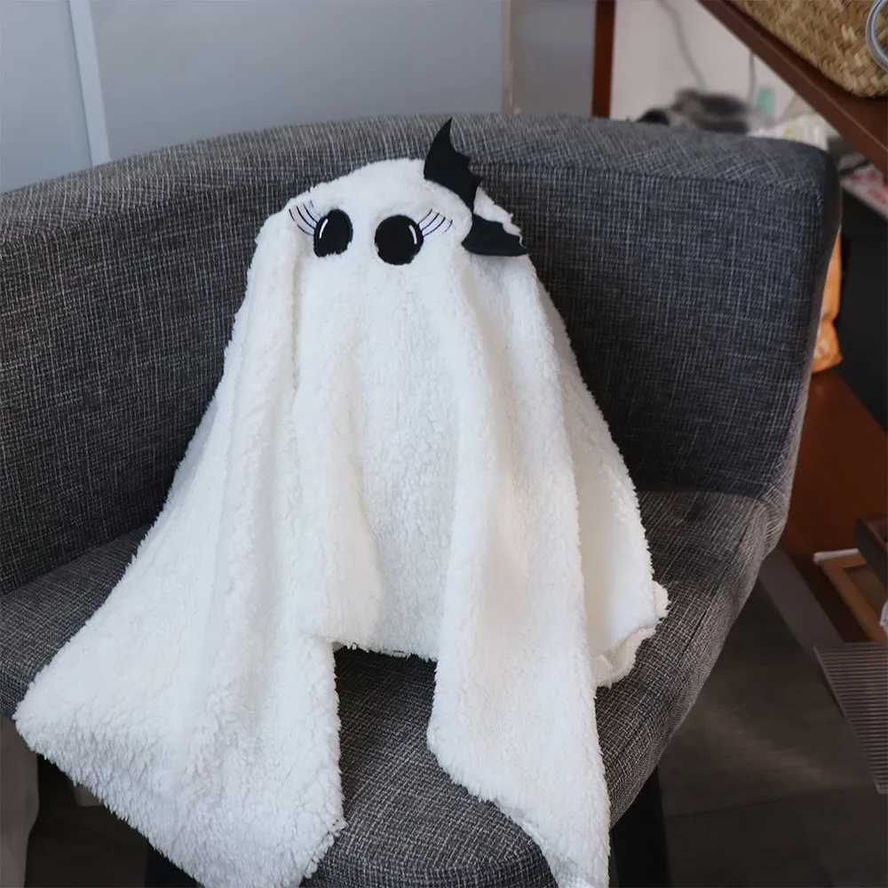

Fun Cute Ghost Dog Pillow White Soft Puppy Sofa Pillow Gift Room Decoration Bat Throw Pillow Bedroom