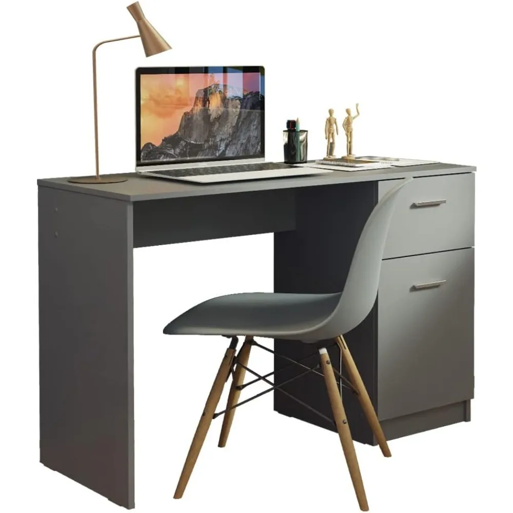 

Compact Computer Desk Study Table for Small Spaces Home Office 43 Inch Student Laptop PC Writing Desks with Storage and Drawer,
