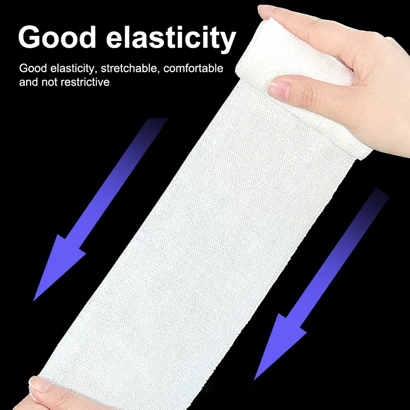Elastische Kompressionsbandage mit Haken Sportunterstützungstape Knöchel Handgelenk Arm Bein Wickelband Erste-Hilfe-Wundversorgung Bandage – Detail 3