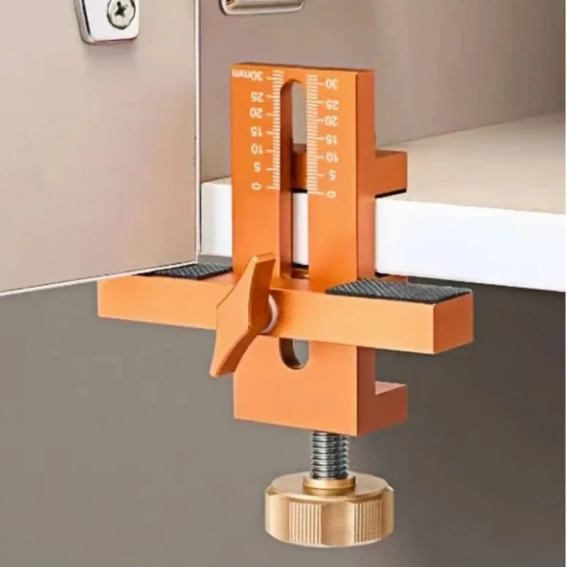 

Woodworking Cabinet Door Installation Jig,Cabinet Closet Door Quick Positioning Aid Tool, Metal Adjustable Clamping Range 7-40mm