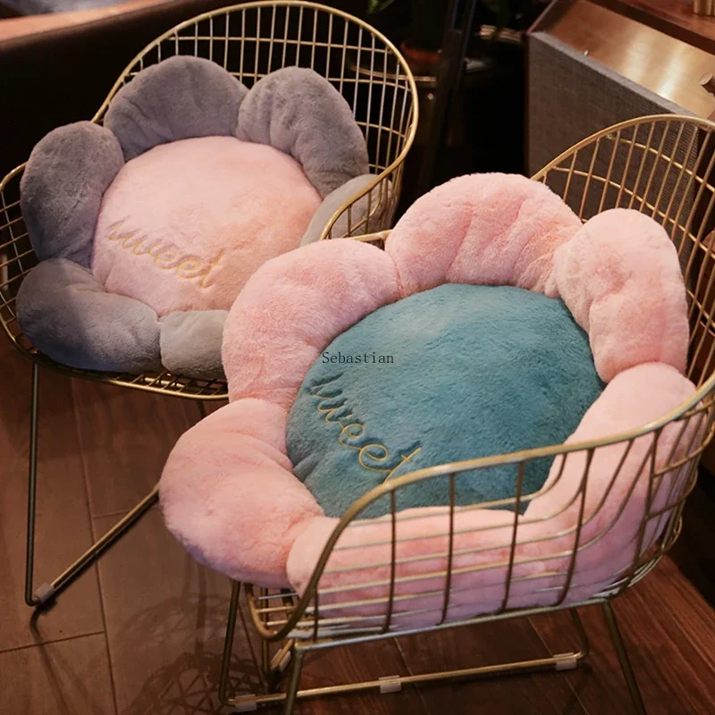 Bird's Nest Swinging Single Person Suspension Chair Flower shaped Cushion Bubble Round Cradle Thickened cute pillow