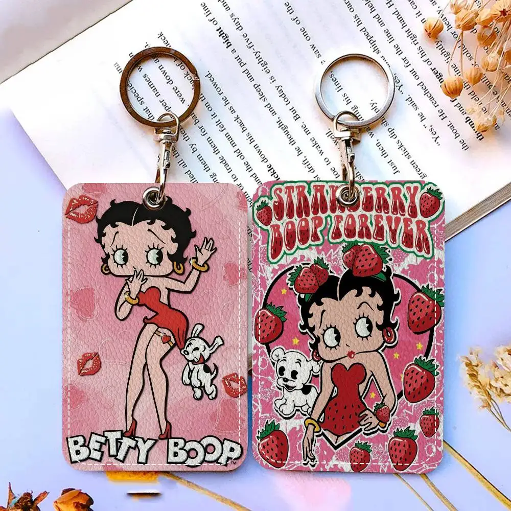 B-Betty-Cute B-Boop Anime Schlüsselanhänger Kartenhalter Schlüsselring Bank Bus ID Kreditkarten Schlüsselketten