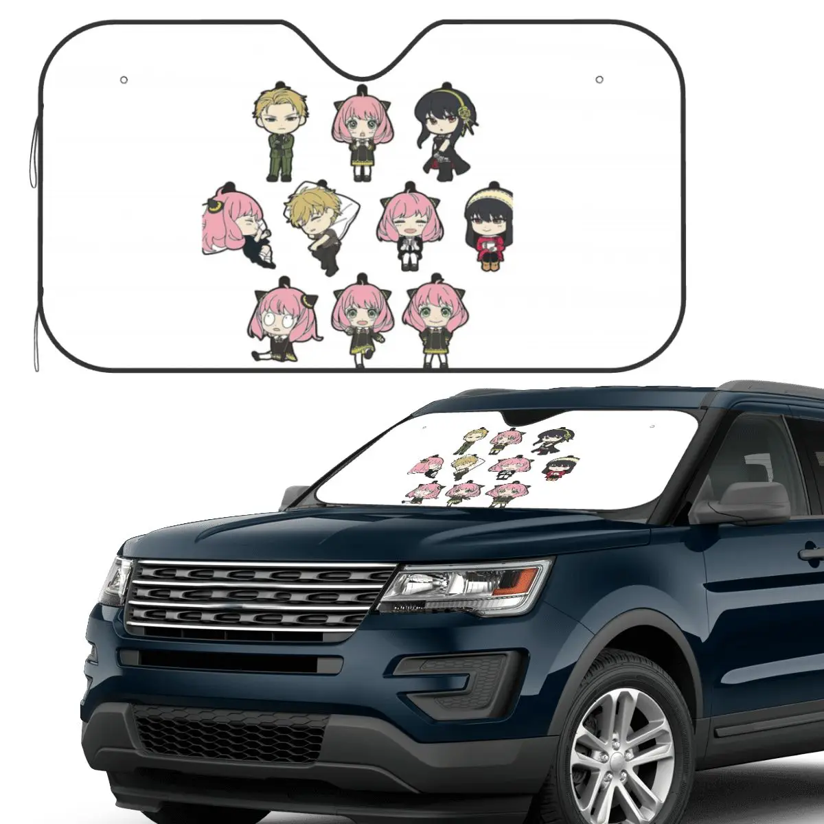

Spy X Family - Anya - Yor - Loid Forger Sunshade Windscreen Car Front Windshield Window Sun Visor Accessories Covers