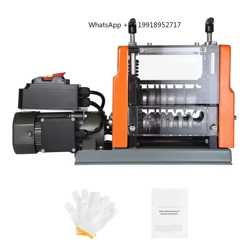 XMSJ Electric Wire Stripping Machine 60W 1.5-25mm Visible Stripping Depth 6 Round+1 Flat Channels for Scrap Copper Recycling