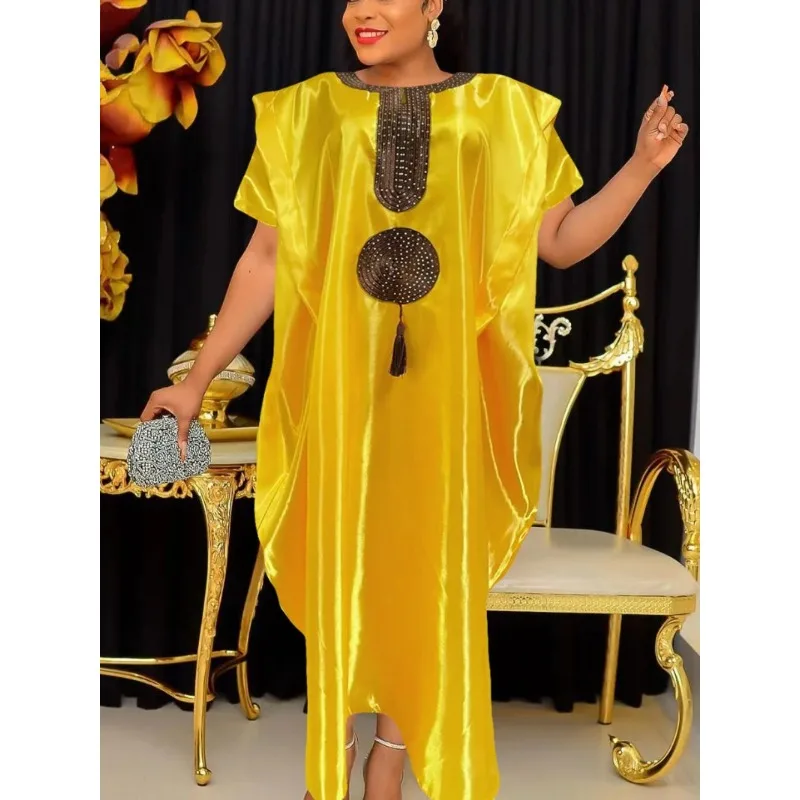 

Sequin African Dresses for Women Traditional Africa Clothing Dashiki Ankara Outfits Gown Abayas Muslim Kaftan Maxi Long Dress