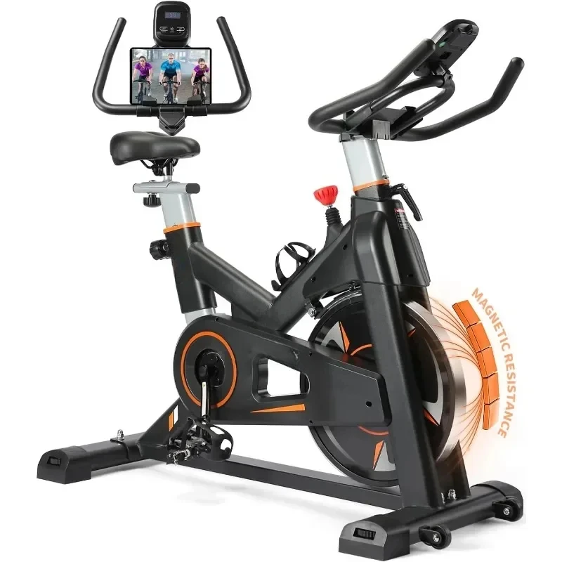 

Exercise Bike Magnetic Resistance Stationary Bikes for Home, Indoor ,Quiet, Heavy Flywheel and Upgraded LCD Monitor