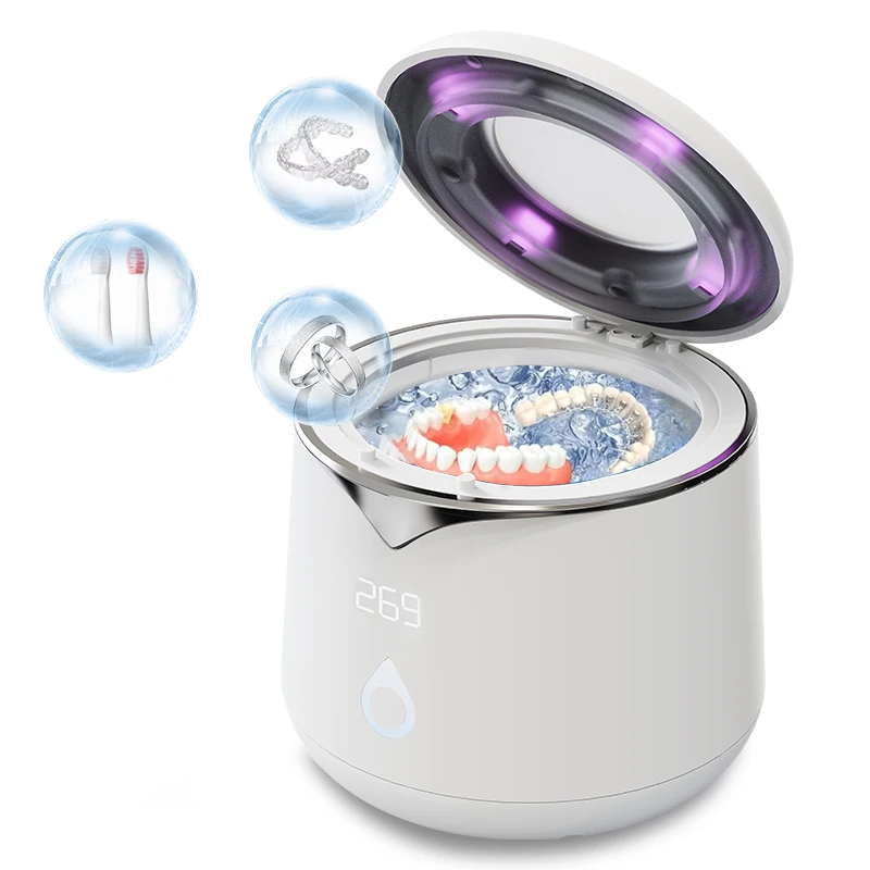 

New Mini 200Ml 2024 Washing Machine Denture Aligners Tooth Jewelry Cleaner Machine UV Electric Household Ultrasonic Cleaners
