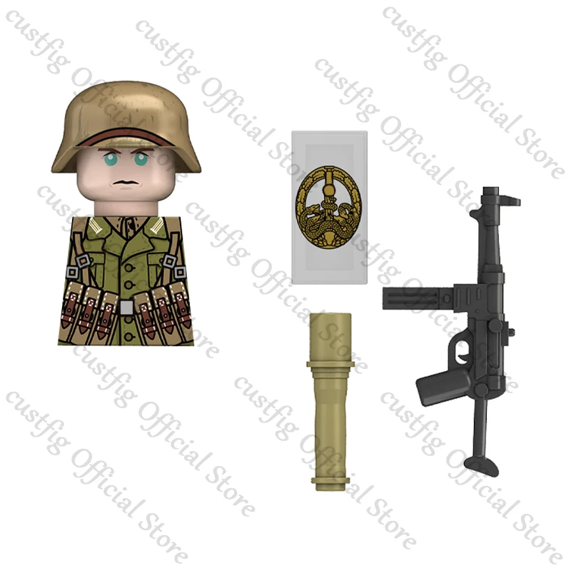 WW2 Nord Africa Korps Soldato tedesco Action Figures Building Blocks Guerra militare Fanteria Pistola Casco Arma Mattoni Giocattolo per bambini Regalo