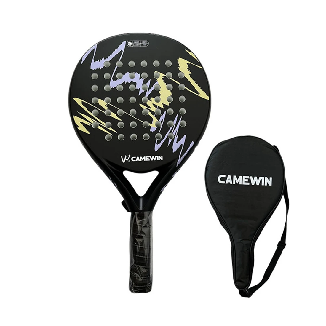 

CAMEWIN 4018 Padel Racket Tennis Carbon Fiber Soft EVA Face Tennis Paddle Racquet Racket with Padle Bag Cover,2