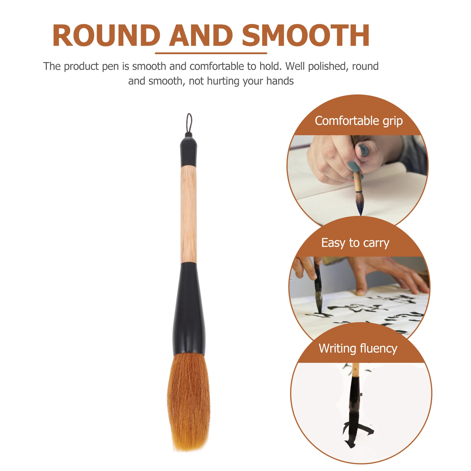 ขนาดใหญ่ขนาด Professional ภาพวาดปากกาแปรง Smooth ปากกาเขียน 8 ซม.การประดิษฐ์ตัวอักษรจีนแปรงเคล็ดลับแบบพกพา