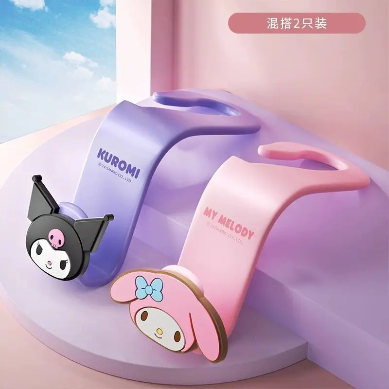 

Автомобильный крючок Sanrio Kuromi Hello Kitty Melody, милый креативный дизайн, многофункциональный изысканный портативный крючок на заднее сиденье, декор интерьера