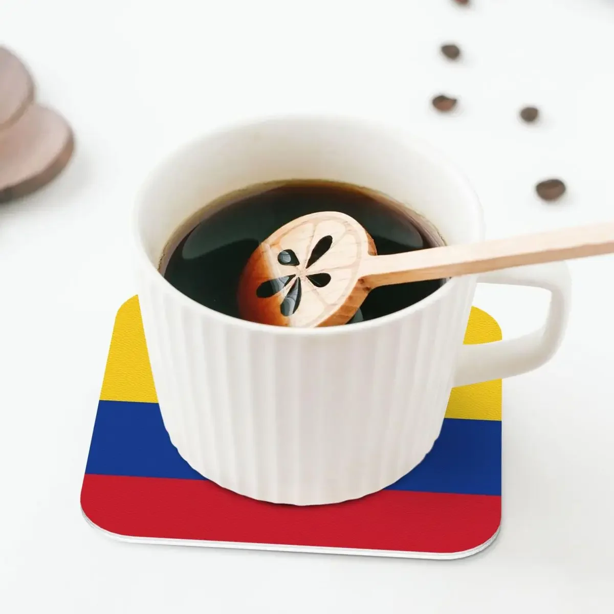 Colombia Flag - Colombian Dress Coasters Kitchen Placemats Non-slip Insulation Cup Coffee Mats For Home Tableware Pads Set of 4