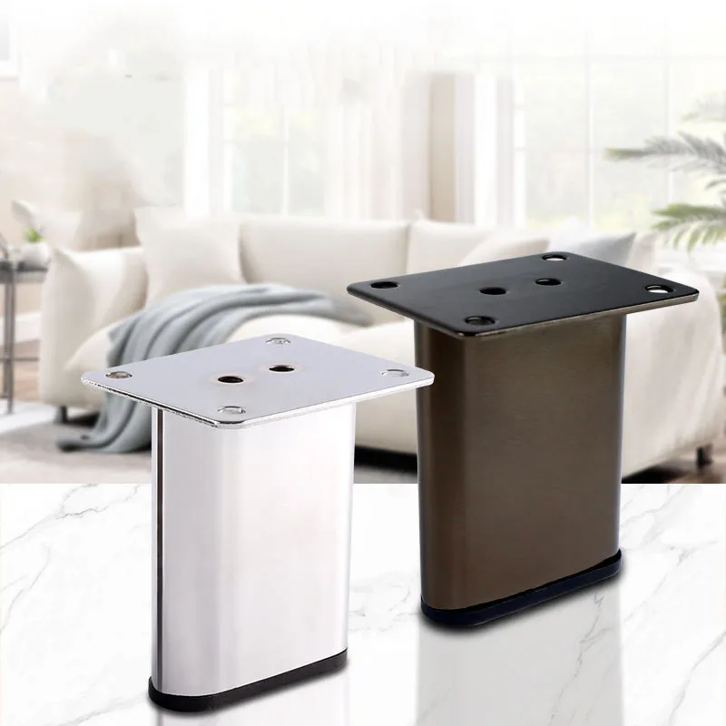 4Pcs Oval Cold Rolled Steel Sofa Legs TV Furniture Foot Cabinet Feet Coffee Table Heightened Legs Cabinet Feet