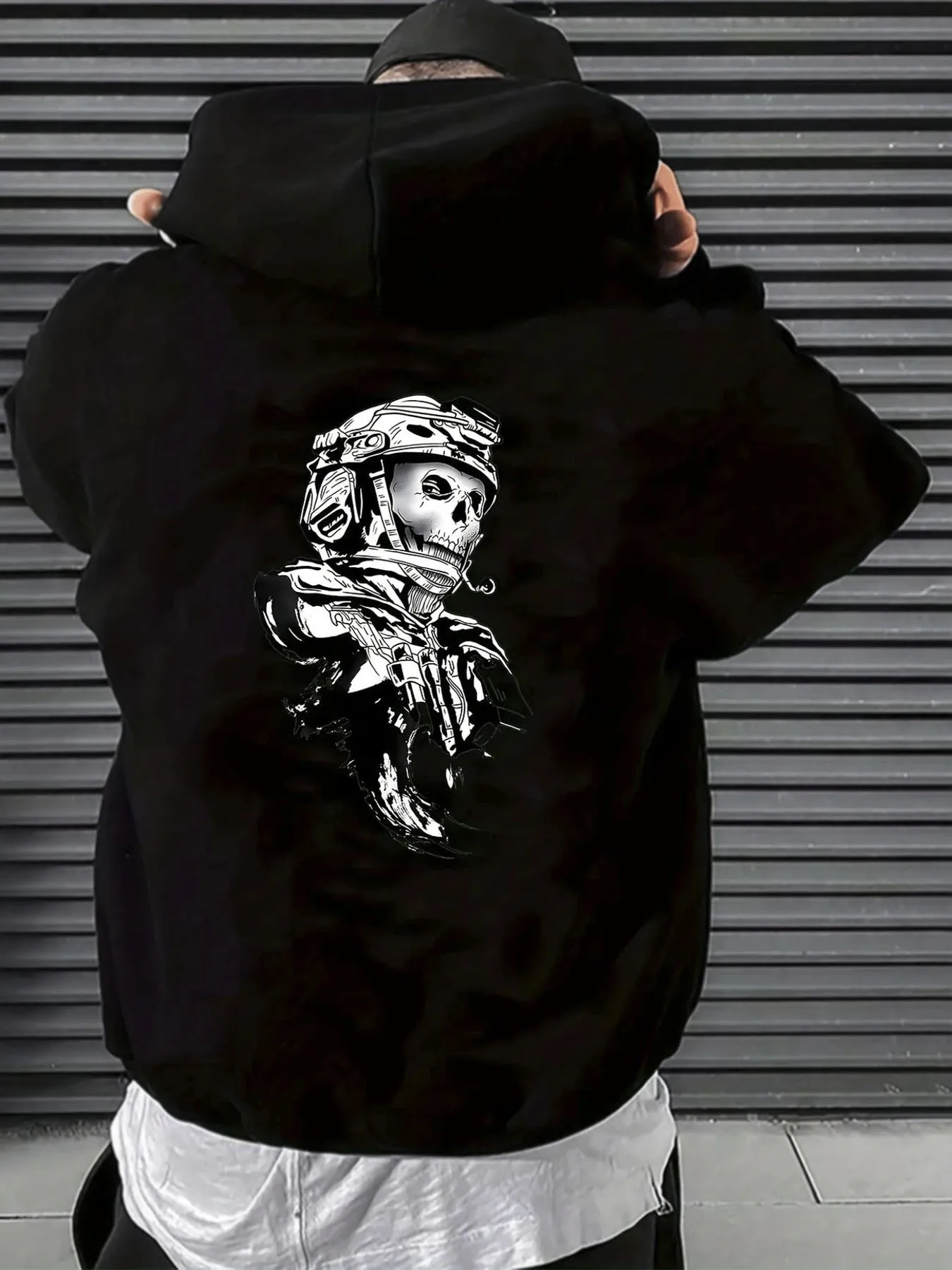 

Осенние и зимние мужские и женские толстовки с капюшоном и графическим принтом «Скелет-воин», повседневные свободные брендовые уличные спортивные тренировочные бренды