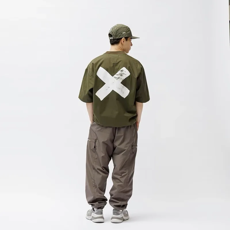 JP. WTAPS SMOCK Military Style Cotton Wash Anti-war Printed Pullover Drawstring Short Sleeve T-shirt 24SS