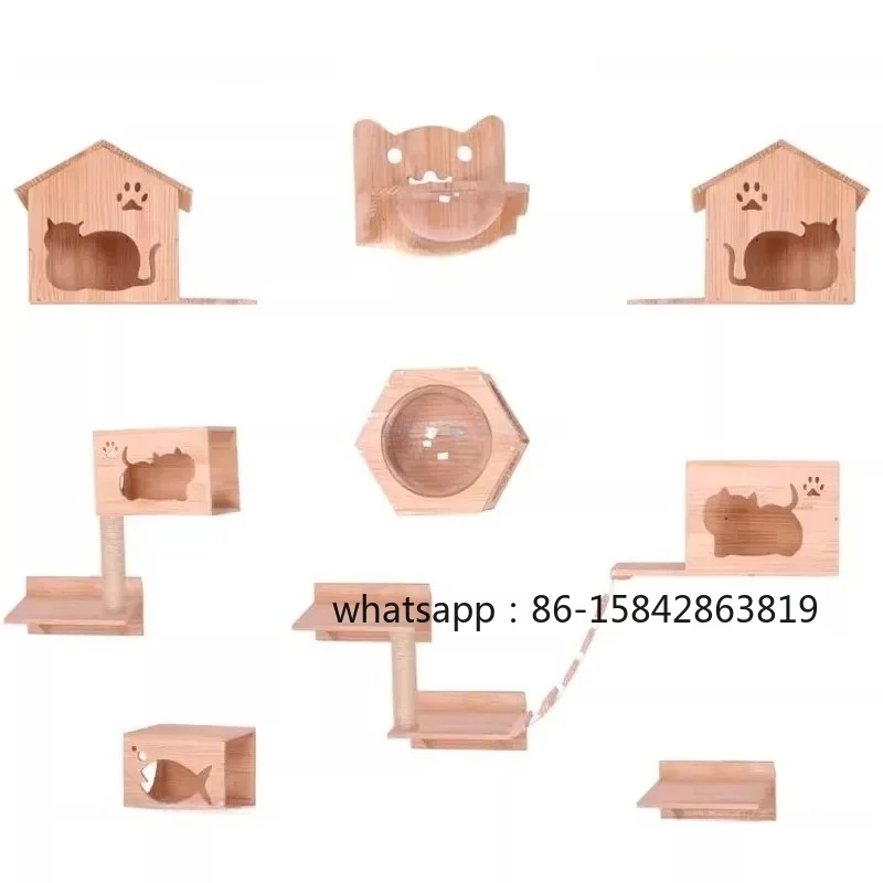 Climbing Frame Wall-type Solid Wood Wall, Jumping Platform Nest, Wall-mounted Wall Does Not Occupy A Pillar