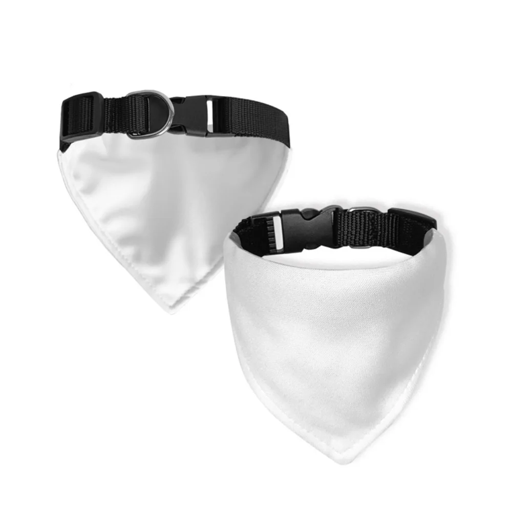 5pcs Pack Blank White Sublimation Polyester Pet Bandana With Collar